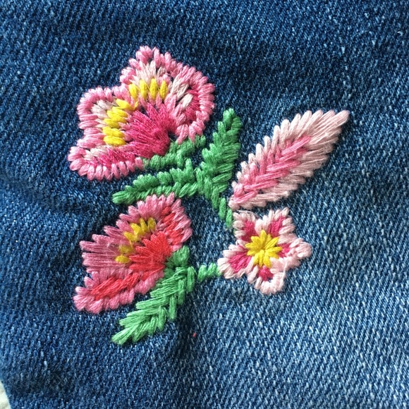 Embroidered Boho Toddler Denim Overalls - Picture 4 of 7